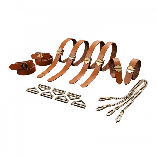 락킨 본디지 스트랩 8종 세트 - 8 Bondage Straps Restraint Set Brown | LOCKINK