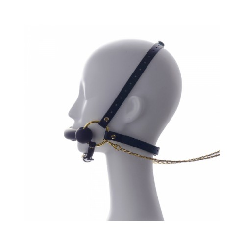 업코 가죽 머리&입 구속 LEATHER HEAD RESTRAINT HARNESS MOUTH GAG WITH LEASH | UPKO